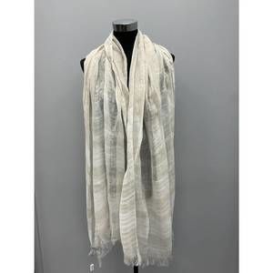 NEW HUBERT GASSER linene/lurex scarf in natural